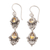 Citrine dangle earrings, 'Traditional Ways' - Balinese Style Citrine and Silver Dangle Earrings