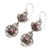 Garnet dangle earrings, 'Garden Charm' - Sterling Silver and Garnet Dangle Earrings