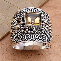 Featured review for Gold accent citrine cocktail ring, Sunny Window