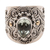 Gold accent prasiolite cocktail ring, 'Checkerboard Teardrop' - Ornate Balinese Silver and Prasiolite Ring with Gold Accents (image 2d) thumbail