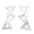 Pendientes colgantes de plata de ley - Pendientes colgantes de plata de ley con motivo de triángulo contemporáneo