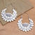 Sterling silver hoop earrings, 'Lovely Lotus' - Sterling Silver Lotus Flower Hoop Earrings (image 2) thumbail
