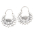 Sterling silver hoop earrings, 'Lovely Lotus' - Sterling Silver Lotus Flower Hoop Earrings thumbail