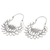 Sterling silver hoop earrings, 'Lovely Lotus' - Sterling Silver Lotus Flower Hoop Earrings (image 2b) thumbail