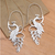 Sterling silver drop earrings, 'Peacock Style' - Peacock Sterling Silver Drop Earrings (image 2) thumbail