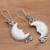 Blue topaz and bone dangle earrings, 'Sleepy Crescent Moon' - Blue Topaz and Bone Moon Earrings (image 2c) thumbail