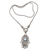 Gold-accented blue topaz pendant necklace, 'Dazzling Hamsa' - Blue Topaz Hamsa Hand Pendant Necklace