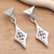 Sterling silver dangle earrings, 'Bold Kingdom' - Sterling Silver Post Dangle Earrings from Bali (image 2b) thumbail