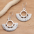 Sterling silver dangle earrings, 'Enchanting Fans' - Elegant Engraved Sterling Silver Dangle Earrings (image 2) thumbail