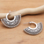 Sterling silver half-hoop earrings, 'Tribal Instinct' - Unique Sterling Silver Half-Hoop Earrings (image 2) thumbail