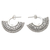 Sterling silver half-hoop earrings, 'Tribal Instinct' - Unique Sterling Silver Half-Hoop Earrings thumbail