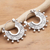 Sterling silver hoop earrings, 'Tribal Flair' - Hand Crafted Sterling Silver Hoop Earrings (image 2) thumbail