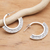Sterling silver half-hoop earrings, 'Songket Curves' - Handmade Sterling Silver Half-Hoop Style Earrings (image 2) thumbail