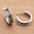 Sterling silver half-hoop earrings, 'Traction' - Artisan Crafted Sterling Silver Half Hoop Earrings (image 2c) thumbail