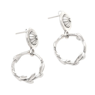 Sterling silver dangle earrings, 'Rice Wheels' - Leafy Rice Stalk Silver Dangle Earrings