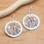 Sterling silver dangle earrings, 'Tsuba Motif' - Sterling Silver Japan-Inspired Dangle Earrings (image 2) thumbail