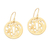 Gold plated sterling silver dangle earrings, 'Tsuba Protection' - Gold Plated Japanese Inspired Dangle Earrings thumbail