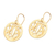 Gold plated sterling silver dangle earrings, 'Tsuba Protection' - Gold Plated Japanese Inspired Dangle Earrings (image 2c) thumbail