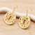Gold plated sterling silver dangle earrings, 'Tsuba Strength' - Tsuba Motif 18k Gold Plated Dangle Earrings (image 2b) thumbail