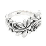 Sterling silver band ring, 'Flourishing Flora' - Leafy Vine Sterling Silver Band Ring from Bali