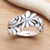 Sterling silver band ring, 'Flourishing Flora' - Leafy Vine Sterling Silver Band Ring from Bali (image 2b) thumbail
