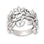 Sterling silver band ring, 'Rice Stalks' - Rice Stalk Sterling Silver Band Ring