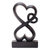 Holzskulptur - Romantische handgeschnitzte Holzskulptur mit schwarzem Finish