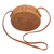 Round bamboo and ate grass woven shoulder bag, 'Happy Tradition' - Round Woven Bamboo and Ate Grass Shoulder Bag (image 2b) thumbail