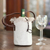Wine bag, 'Vineyard Picnic' - Elegant Cotton and Leather Wine Tote Bag