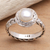 Cultured pearl cocktail ring, 'Soul of Amlapura' - Elegant Cultured Pearl and Sterling Silver Ring thumbail