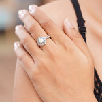 Cultured pearl cocktail ring, 'Soul of Amlapura' - Elegant Cultured Pearl and Sterling Silver Ring