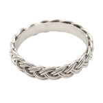 Sterling silver band ring, 'Amlapura Braid' - Braided Sterling Silver Band RIng for Women