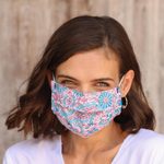 Cotton face masks 'Batik Inspiration' (set of 3) - Set of 3 Single Layer Cotton Print Elastic Loop Face Masks