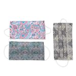 Cotton face masks 'Batik Inspiration' (set of 3) - Set of 3 Single Layer Cotton Print Elastic Loop Face Masks