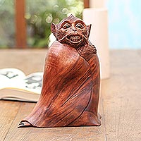 Wood sculpture, 'Cold Monkey' - Unique Wood Monkey Sculpture from Bali Artisan