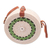 Round woven bamboo and ate grass shoulder bag, 'Green Circuit' - Hand Woven Round Bamboo Shoulder Bag