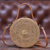 Round natural fiber shoulder bag, 'Bamboo Wheel' (8 inch) - Round Brown Woven Bamboo Shoulder Bag from Bali (8 inch) (image 2b) thumbail