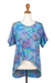 Hi-low rayon blouse, 'Rainbow Seascape' - Rayon Hi-Low Sidetail Multicolor Batik Blouse (image 2a) thumbail