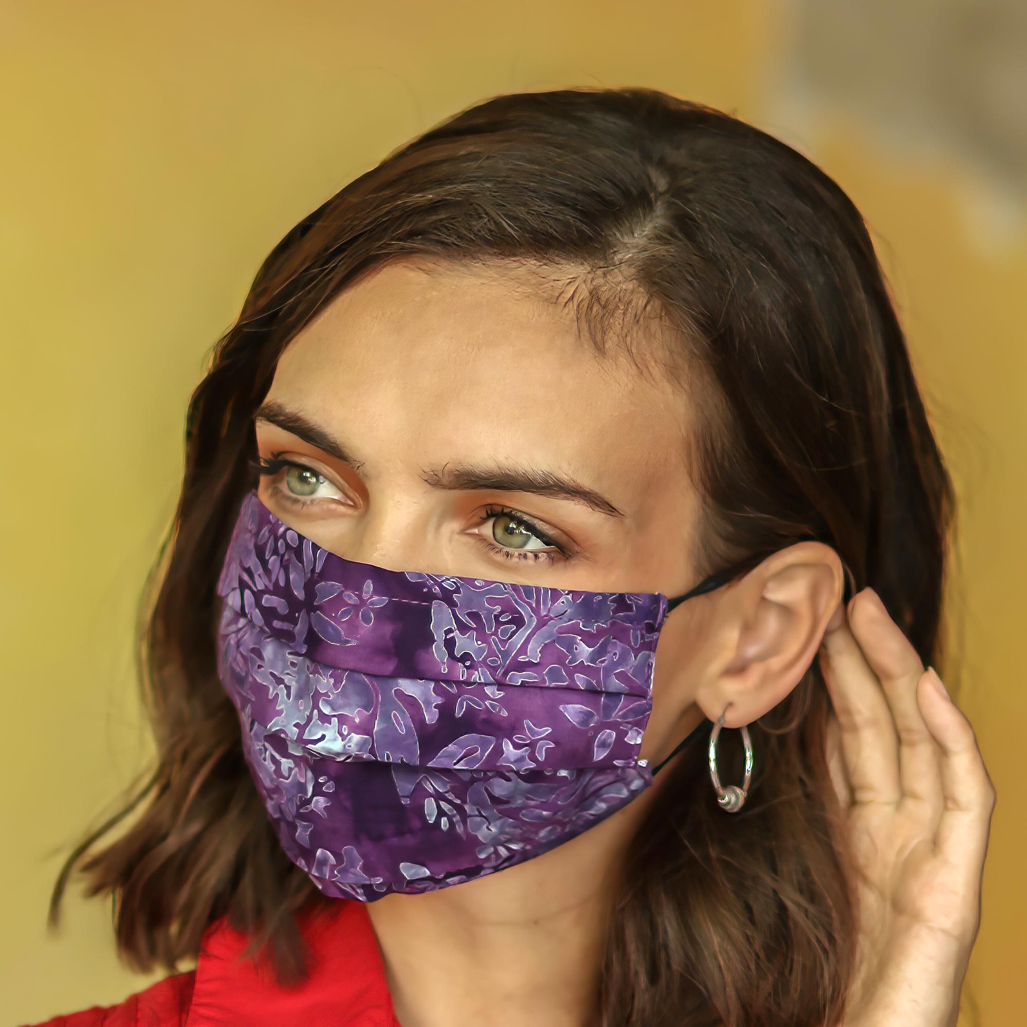 UNICEF Market Set of 3 Double Layer Rayon Batik Elastic Loop Face