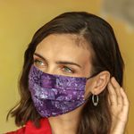 Rayon batik face masks, 'Island Allure' (set of 3) - Set of 3 Double Layer Rayon Batik Elastic Loop Face Masks