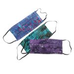 Rayon batik face masks, 'Island Allure' (set of 3) - Set of 3 Double Layer Rayon Batik Elastic Loop Face Masks