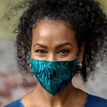 Rayon batik face masks, 'Batik Magic' (set of 3) - Set of 3 Double Layer Rayon Batik Elastic Loop Face Masks