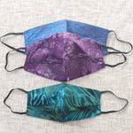 Rayon batik face masks, 'Batik Magic' (set of 3) - Set of 3 Double Layer Rayon Batik Elastic Loop Face Masks