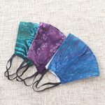 Rayon batik face masks, 'Batik Magic' (set of 3) - Set of 3 Double Layer Rayon Batik Elastic Loop Face Masks
