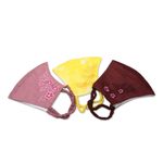 Embroidered cotton face masks, 'Cheerful Floral Trio' (set of 3) - 3 Colorful Floral Embroidery Cotton Contoured Face Masks