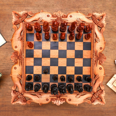 Wood chess set, The Sea,