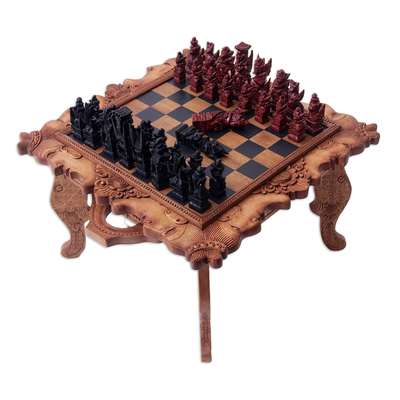 Schachspiel aus Holz - Schachspiel aus Meeresleben-Holz