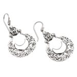 Sterling silver dangle earrings, 'Vintage Crescents' - Vintage Style Sterling Silver Dangle Earrings
