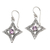 Amethyst dangle earrings, 'Diamonds in the Sky' - Hand Crafted Sterling Silver Earrings with Amethysts