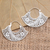 Sterling silver hoop earrings, 'Cape of Flowers' - Sterling Silver Floral Hoop Earrings from Bali thumbail